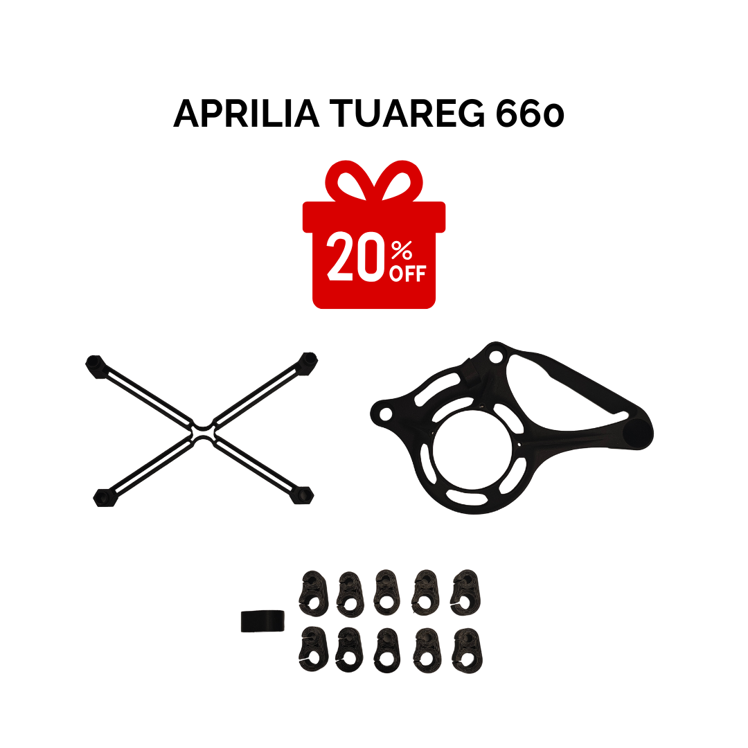 1 X-Rahmen + 1 offene Kettenradabdeckung + 15 Antriebskettenclips (Bundle KIT Tuareg 660)